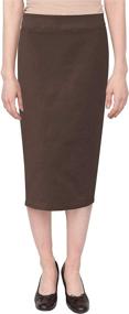 img 4 attached to BabyO Women's Stretch Pencil Skirt - Below Knee Length Women's Clothing
