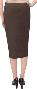 img 1 attached to BabyO Women's Stretch Pencil Skirt - Below Knee Length Women's Clothing