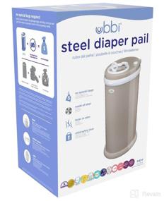 img 2 attached to 🚼 Ubbi Steel Odor Locking Diaper Pail, Taupe - No Bag Needed, Money Saving, Award-Winning, Modern Design, Registry Must-Have