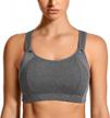 syrokan women's sports bra front adjustable high impact support padded wireless racerback plus size running bra 1 logo