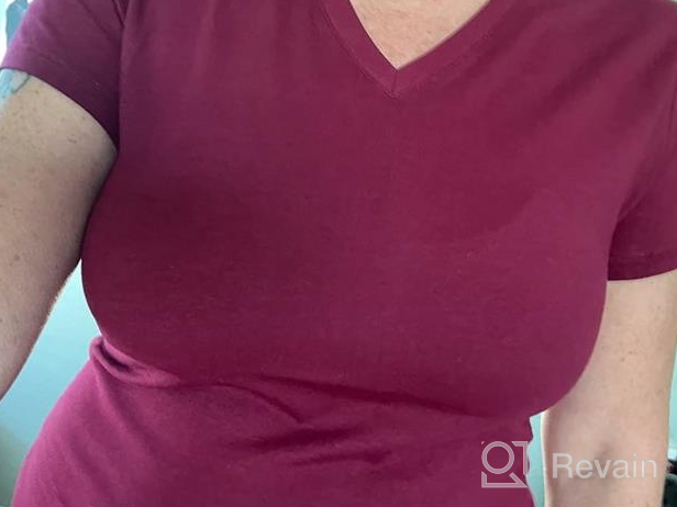 img 1 attached to Women'S Short Sleeve V Neck T Shirt - Junior & Plus Sizes By Emmalise review by John Wells