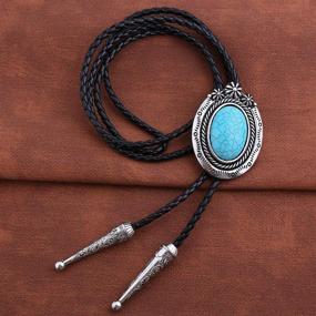 img 2 attached to 🧑 Distinctive Turquoise Handcrafted Celtic Western Cowboy Men's Accessories