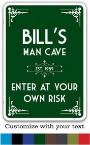 img 4 attached to Personalized Man Cave Metal Sign - 7" X 10" - Indoor/Outdoor - Customizable With Your Text - Made In USA By Buttonsmith