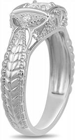 img 2 attached to Jewelili стерлингового серебра 5 мм круглый кубический цирконий винтажное обручальное кольцо