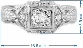 img 3 attached to Jewelili стерлингового серебра 5 мм круглый кубический цирконий винтажное обручальное кольцо