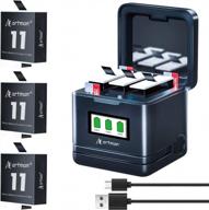 artman enduro battery 3-pack для gopro hero 11 black, hero 10 black, hero 9 black с 3-канальным usb-зарядным устройством с интеллектуальным цветным oled-дисплеем (полностью совместим с зарядным устройством gopro hero 11/10/9) логотип