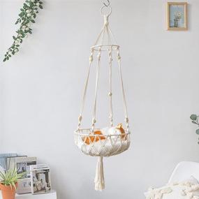 img 3 attached to Macrame Hammock Handwoven Sleeping Climbing Cats
