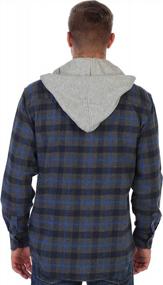 img 1 attached to Gioberti Men'S Removable Hoodie Plaid Checkered Flannel Button Down Shirt