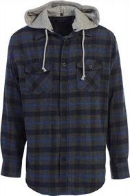 img 3 attached to Gioberti Men'S Removable Hoodie Plaid Checkered Flannel Button Down Shirt