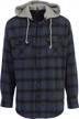 gioberti men's removable hoodie plaid checkered flannel button down shirt logo