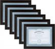 display your achievements in style with designovation kieva solid wood document frames - pack of 6, distressed black 8.5x11 logo