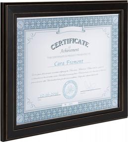 img 2 attached to Display Your Achievements In Style With DesignOvation Kieva Solid Wood Document Frames - Pack Of 6, Distressed Black 8.5X11