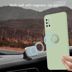 img 1 attached to Coqibel OnePlus 8T 5G Case - Liquid Silicone Cover with 360° Ring Kickstand, Car Mount Function, and Microfiber Liner, Slim Full Body Protection – Tea Green, 6.55 inch