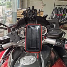 img 3 attached to GUAIMI Мотоциклетный держатель для телефона Водонепроницаемый чехол для мобильного телефона с гнездом для карты, совместимый с K1600GT K1600GTL R1200RT R1200RT LC R1250RT-Large
