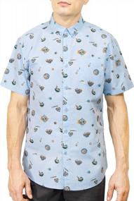 img 4 attached to Explore Over 45 Novelty Prints With Visive Men'S Short Sleeve Button Down Printed Shirts, Available In Sizes S To 4XL