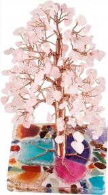 img 4 attached to Unlock Wealth And Fortune With Mookaitedecor Rose Quartz Crystal Tree - 4.7-6 Inches Of Tumbled Stones With Geode Agate Slice Base