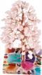 unlock wealth and fortune with mookaitedecor rose quartz crystal tree - 4.7-6 inches of tumbled stones with geode agate slice base logo