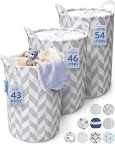 img 1 attached to 🧺 Glampers Baby Laundry Baskets - Kids Laundry Hamper & Baby Hamper for Dirty Clothes in Bedroom - Small Navy Stripes, CRGNAVYMED