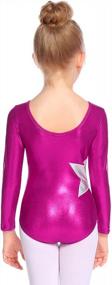 img 1 attached to Zaclotre Girls Sparkling Stars Gymnastics Long Sleeve Leotards For Patriotic USA Kids