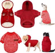 red knitwear fleece warm dog hoodie winter dog hoodie new year sweater small dog jacket hooded puppy coat valentine clothing soft thickening pup dogs shirt for dogs логотип