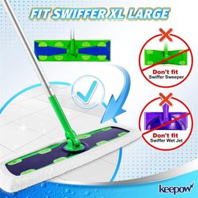 img 3 attached to KEEPOW Reusable 100% Cotton Mop Pads: XL Dry/Wet Refills for Swiffer Sweeper XL - 4 Pack