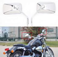 🔍 chrome motorcycle handlebar rearview mirrors | honda kawasaki suzuki cruiser scooter | 10mm rectangle shape (chrome#2) логотип