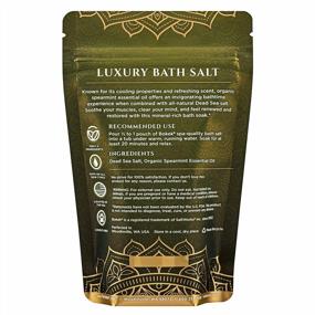 img 3 attached to Органическая мятная соль для ванн Мертвого моря, многоразовая сумка на 8 унций от Bokek