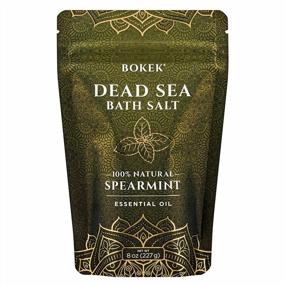 img 4 attached to Органическая мятная соль для ванн Мертвого моря, многоразовая сумка на 8 унций от Bokek