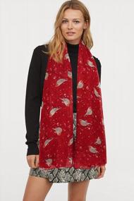 img 2 attached to GERINLY Scarfs For Women Lightweight Floral Birds Print Cotton Scarves And Wraps For Holiday Shawl