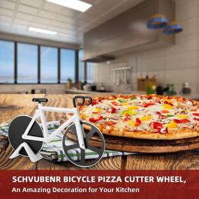 img 3 attached to Bike Pizza Cutter - Stainless Steel Slicer - Cool Men'S Gift - SCHVUBENR Bicycle Wheel Design - Housewarming & Christmas Gift - Funny Kitchen Gadget For Cyclists (White)