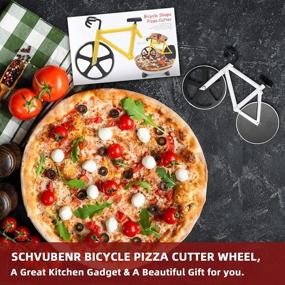 img 2 attached to Bike Pizza Cutter - Stainless Steel Slicer - Cool Men'S Gift - SCHVUBENR Bicycle Wheel Design - Housewarming & Christmas Gift - Funny Kitchen Gadget For Cyclists (White)