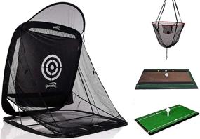 img 4 attached to 2-Pack Spornia SPG-7 Golf Bundle With Practice Net, Mat, Swing Indicator & Chipping Target Basket