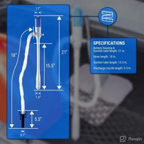 img 3 attached to 🔋 TERA PUMP 2AA Battery Powered Siphon Fuel Pump with Auto Stop & Buzzer - Efficient 2.4 GPM Flow