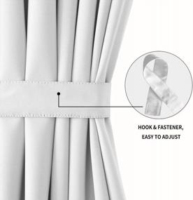 img 3 attached to Thermal Blackout French Door Curtains By DWCN - Privacy Panel For Glass Window, Kitchen, And Patio Doors - 25 X 40 Inches With Tieback - Greyish White, Rod Pocket Design - 1 Curtain Panel