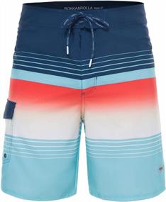 img 4 attached to Quick-Dry Board Shorts: Rokka&Rolla Men'S 4-Way Stretch Swim Trunks For Comfortable Beach And Pool Swimwear