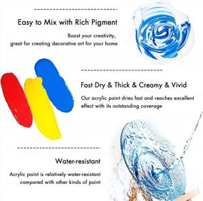 img 2 attached to 18-Color Miratuso Acrylic Paint Set: Non-Toxic, Waterproof Craft Paint Kit For Canvas, Wood, Clay, Fabric, Ceramic, Paper - Ideal For Beginners, Artists, Kids, And Students (1.2Oz)