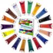 18-color miratuso acrylic paint set: non-toxic, waterproof craft paint kit for canvas, wood, clay, fabric, ceramic, paper - ideal for beginners, artists, kids, and students (1.2oz) logo