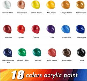 img 3 attached to 18-Color Miratuso Acrylic Paint Set: Non-Toxic, Waterproof Craft Paint Kit For Canvas, Wood, Clay, Fabric, Ceramic, Paper - Ideal For Beginners, Artists, Kids, And Students (1.2Oz)