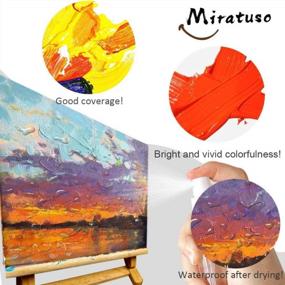 img 1 attached to 18-Color Miratuso Acrylic Paint Set: Non-Toxic, Waterproof Craft Paint Kit For Canvas, Wood, Clay, Fabric, Ceramic, Paper - Ideal For Beginners, Artists, Kids, And Students (1.2Oz)