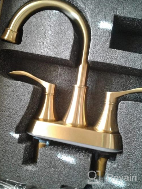 img 1 attached to 🚰 TRUSTMI Brushed Gold Bathroom Faucet: 2 Handle Lavatory Sink Faucet with Pop Up Drain and Water Supply Lines review by Alexander Chavis