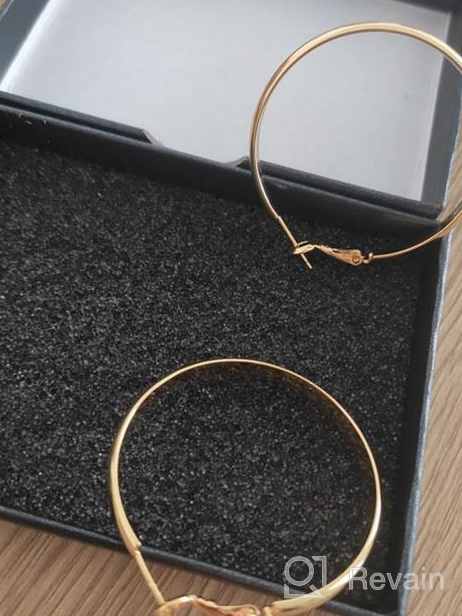 img 1 attached to Women's Chunky Hoop Earrings – Lightweight, 14K Gold Plated 925 Sterling Silver Post Earrings Ideal for Girls review by Veronica Johnson