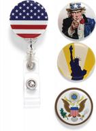 usa-made uncle sam tinker reel badge holder with alligator clip and extra-long cord logo