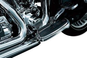 img 1 attached to 🛵 Chrome and Black Kuryakyn 7544 Motorcycle Foot Control: Traditional Right Side Floorboard Exhaust Boot Guard for Harley-Davidson Motorcycles (1980-2019)