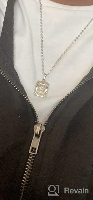 img 1 attached to U7 Monogram Necklace: A-Z 26 Letters 18K Gold/Platinum Squares for Women & Men - Resizable Chain 20"-22". review by Jeremy Adams