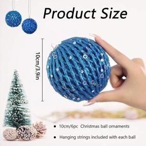img 3 attached to 6Pcs Sapphire Glitter Sequin Foam Ball Christmas Ornaments - Perfect For Xmas Tree Decorations & Holiday Weddings!