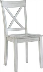img 3 attached to Старинный белый обеденный стул Boraam Jamestown, набор из 2 предметов