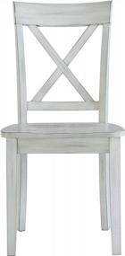 img 2 attached to Старинный белый обеденный стул Boraam Jamestown, набор из 2 предметов