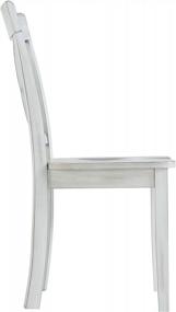 img 1 attached to Старинный белый обеденный стул Boraam Jamestown, набор из 2 предметов
