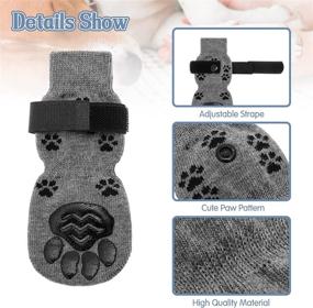 img 1 attached to SCENEREAL Dog Socks - Double-Sided Anti-Slip with Straps for Traction Control - Set of 3 Pairs - Plaid Paw Protectors for Indoor Floors - Non-Skid Design for Small Medium Dogs Cats Puppies