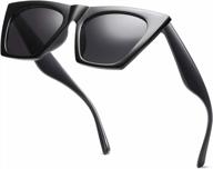 retro square cat eye sunglasses for women - aisswzbeer fashion trendy style uv400 protection logo